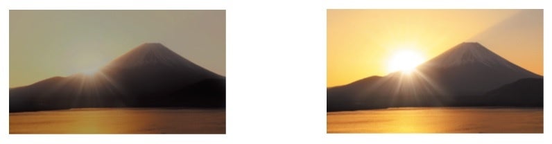 SDR（左）とHDR（右）の比較イメージ ※シミュレーション画像