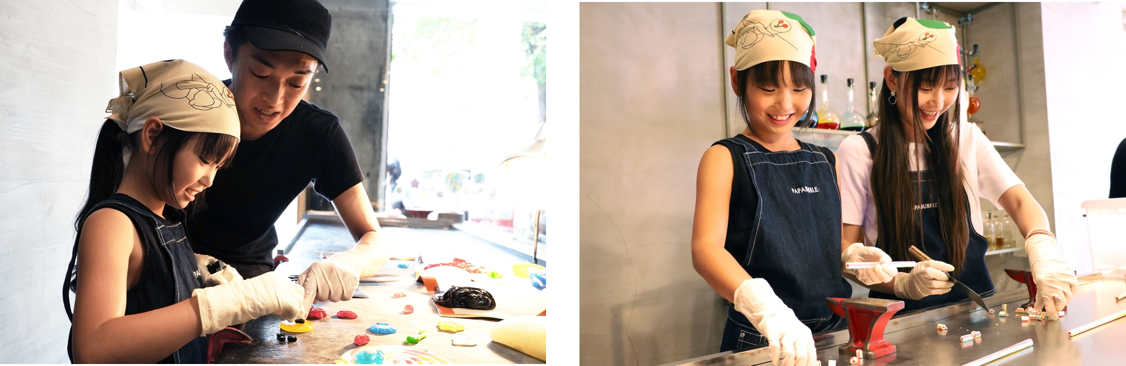 温かく、柔らかい飴に触れる、ワクワクのキャンディ作りワークショップ