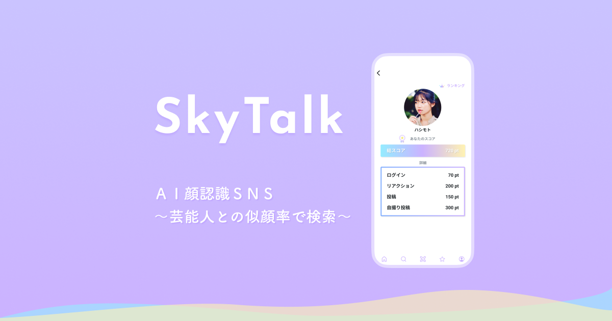 AI顔認識SNS「SkyTalk」