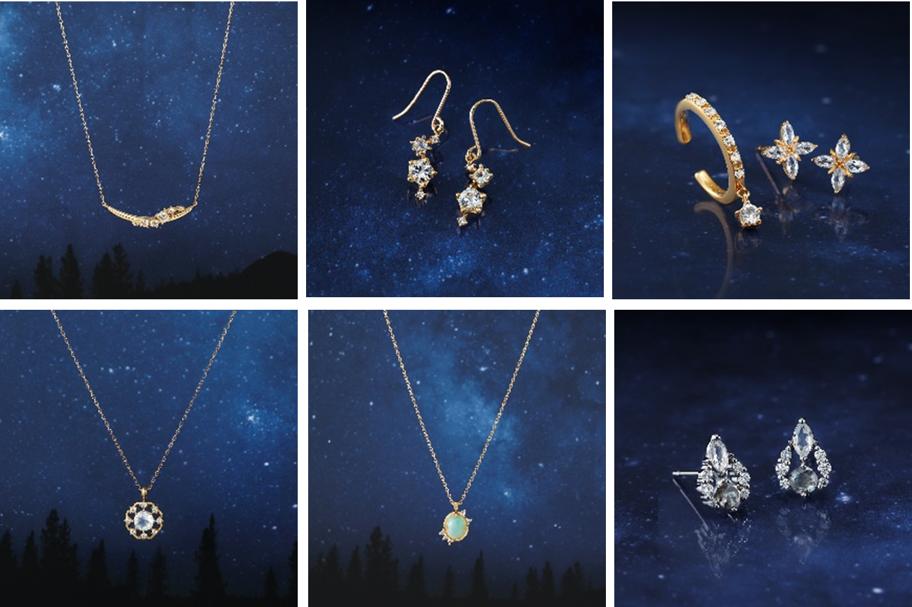 ポインセチアやもみの木など聖なる夜の鮮やかな情景を表現 EAU