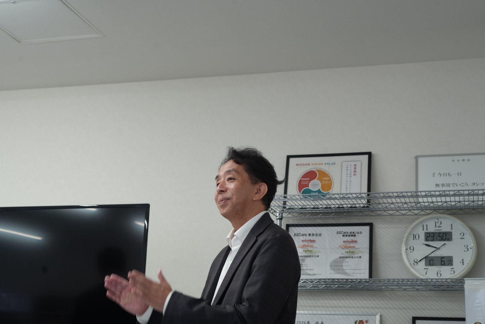 訪問入浴の理念と考え方を伝える藤ノ井本部長