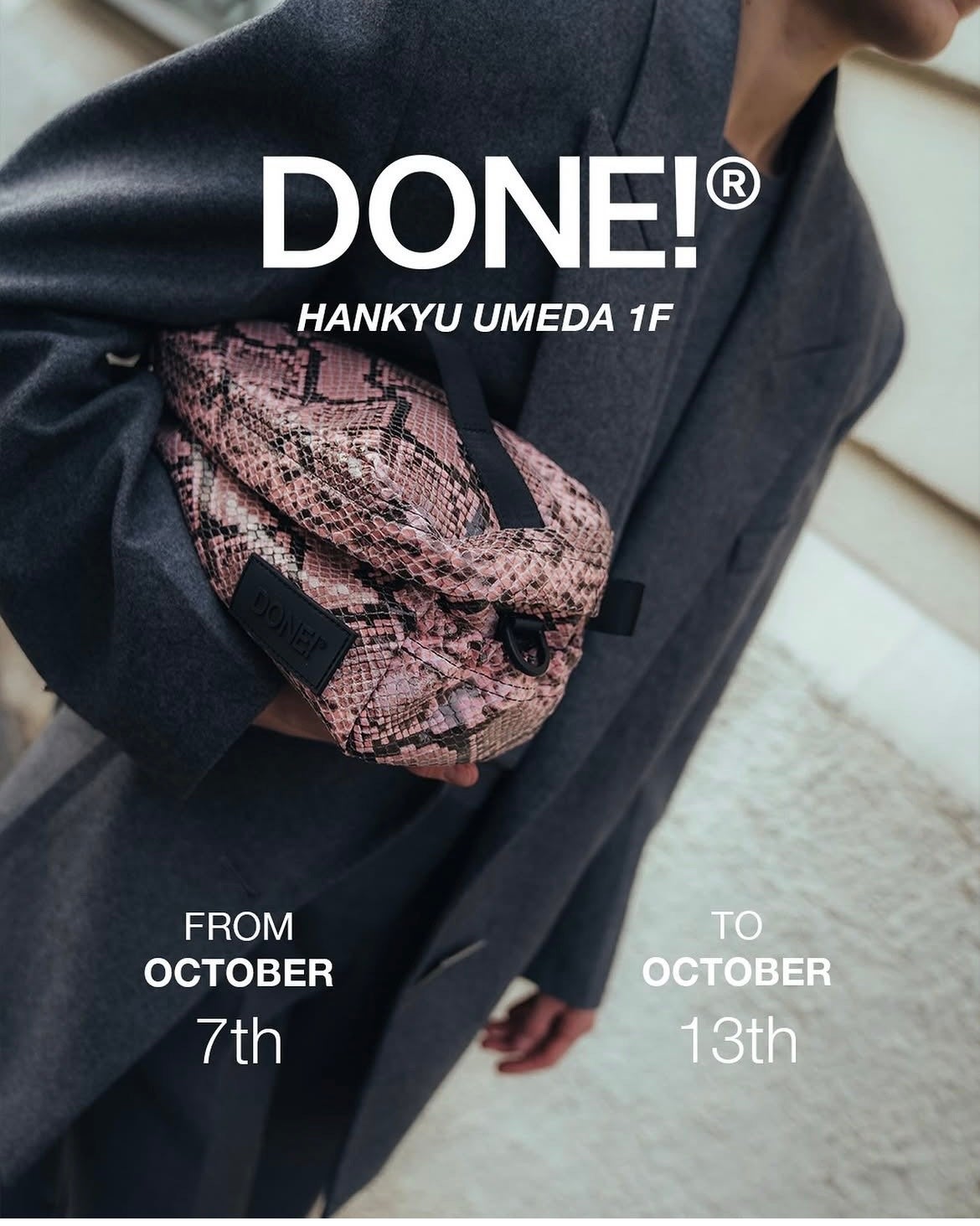 【日本初上陸】ミラノ発 注目バッグブランド「DONE!（ダーン！）」阪急うめだ本店１階にて関西地区初のPOP UP STOREをオープン