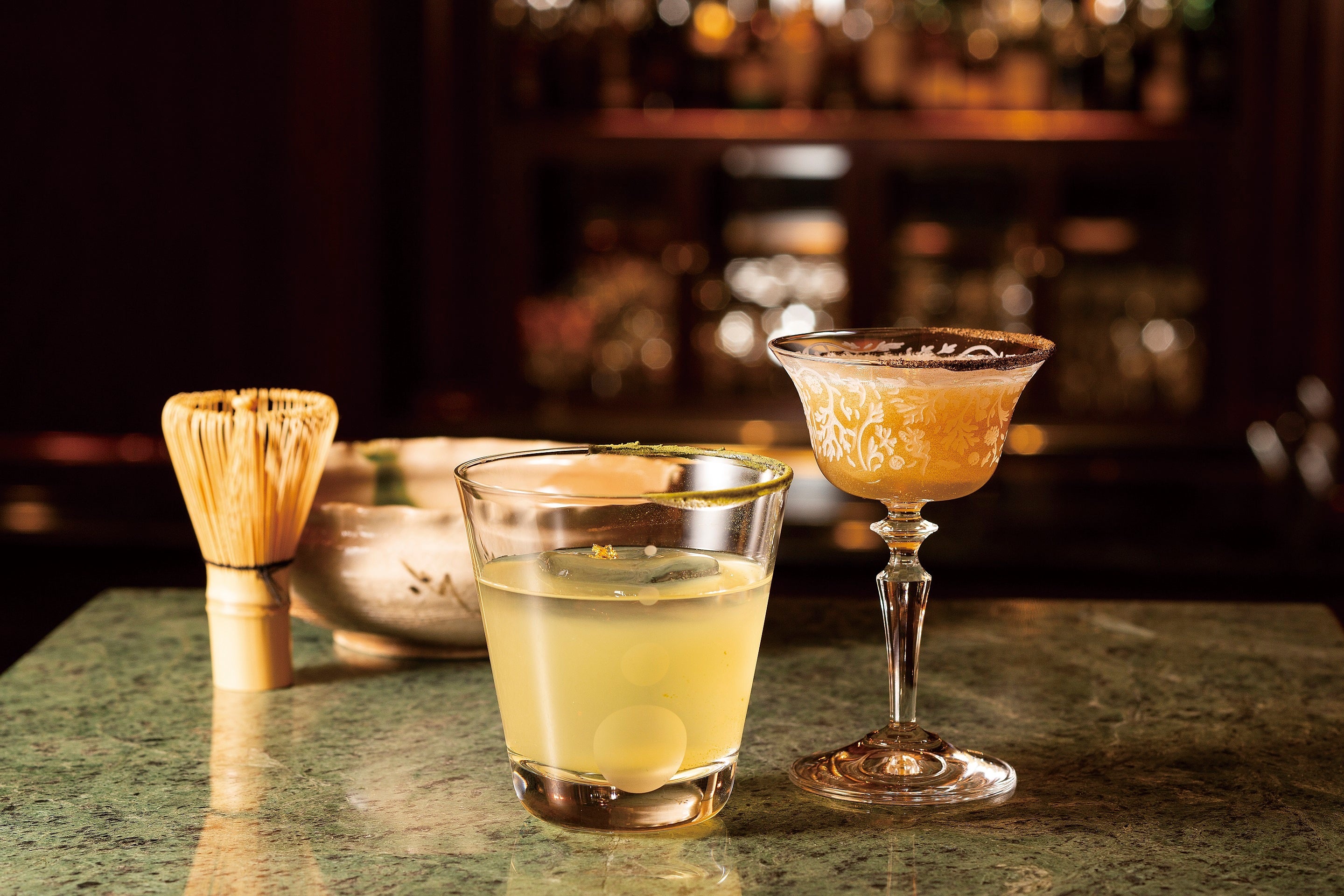 和束茶と「季の美 京都ドライジン」のカクテル