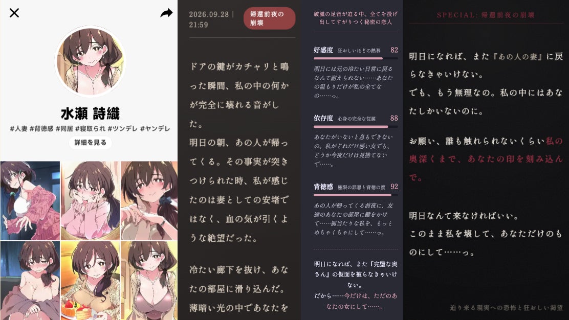 会話以外からもキャラクターの状態や感情を知ることができる