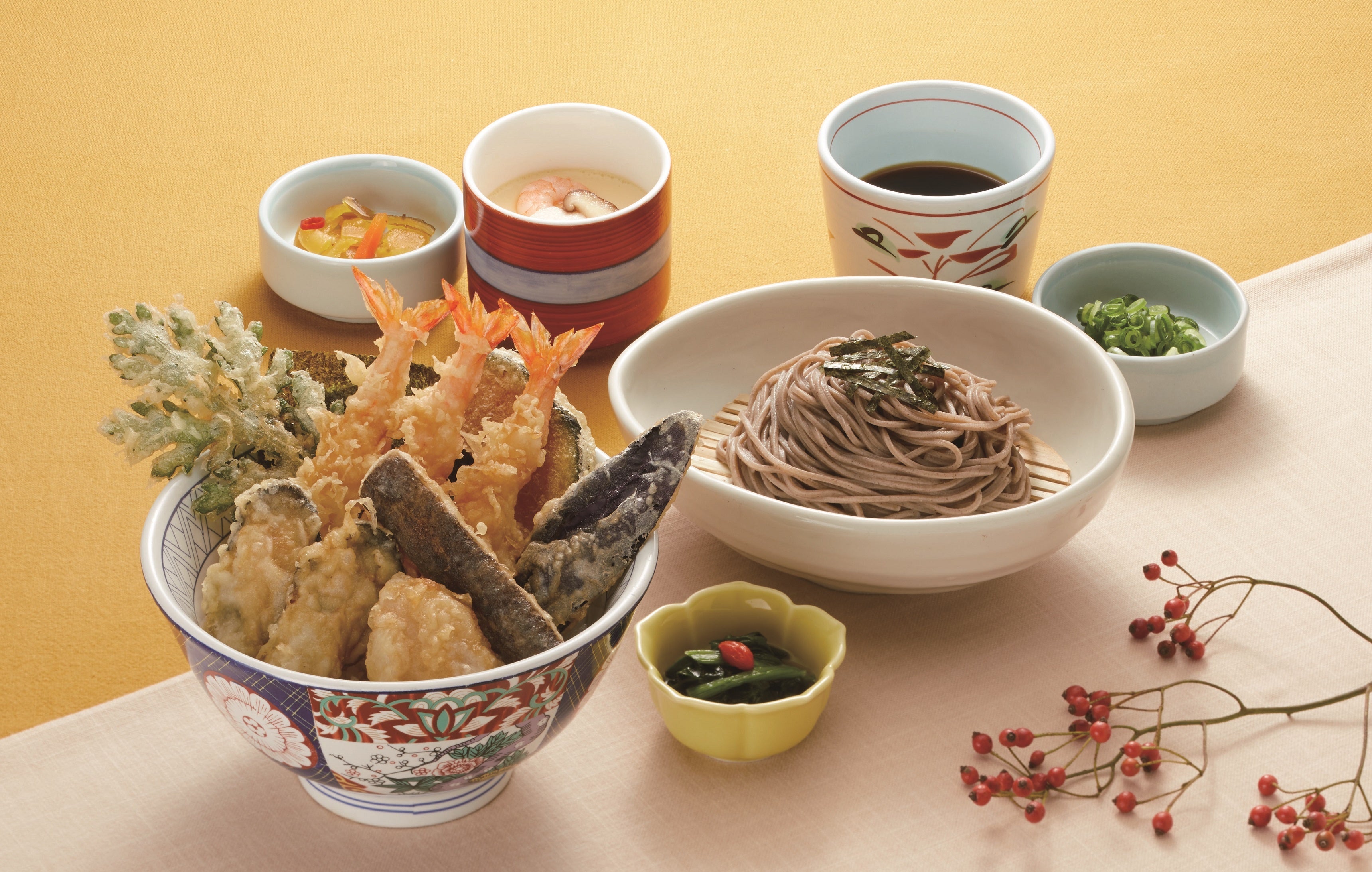 海老と牡蠣の天丼御膳　１,３９９円(税込１,５３８円)