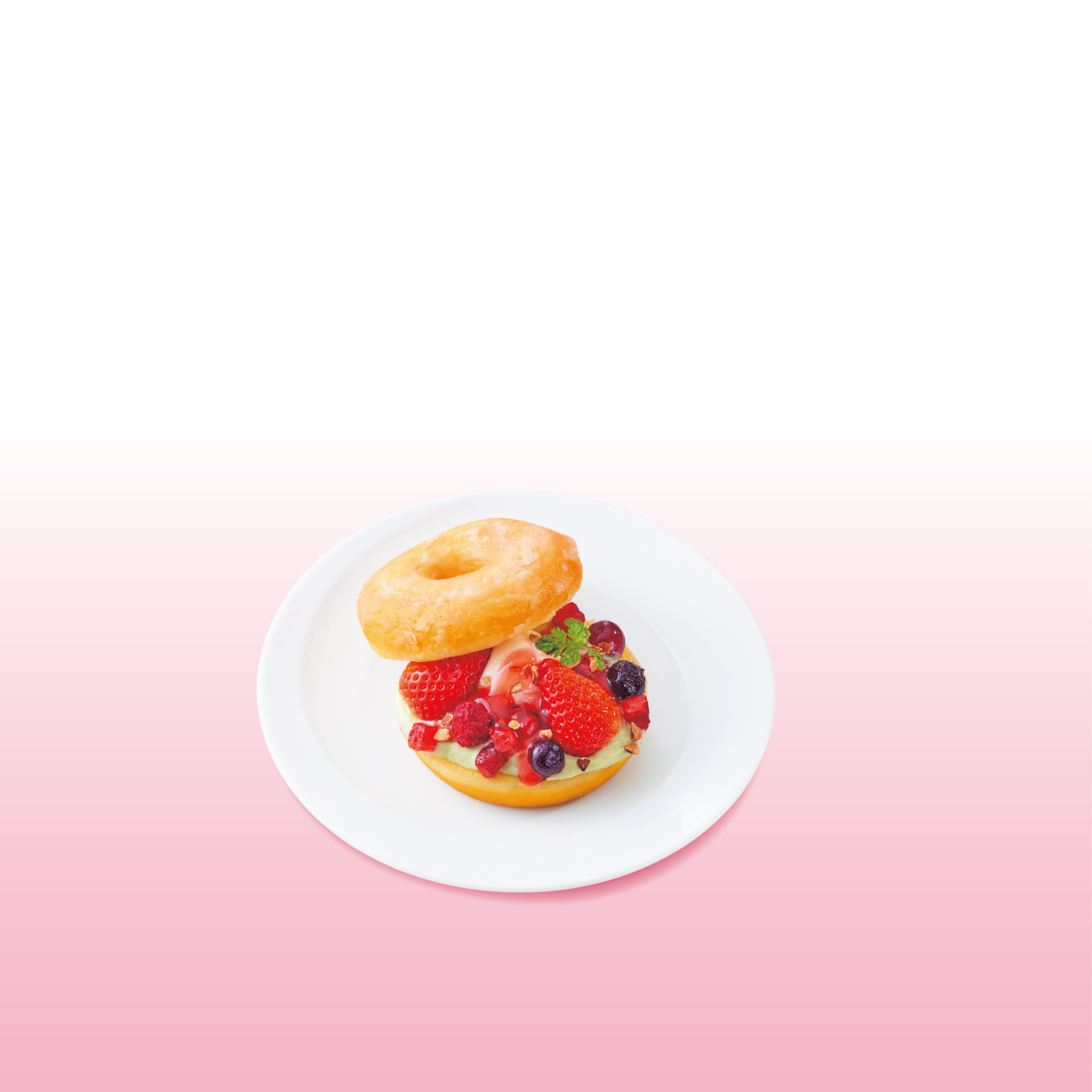 苺とピスタチオのドーナツサンド　４９９円(税込５４８円)