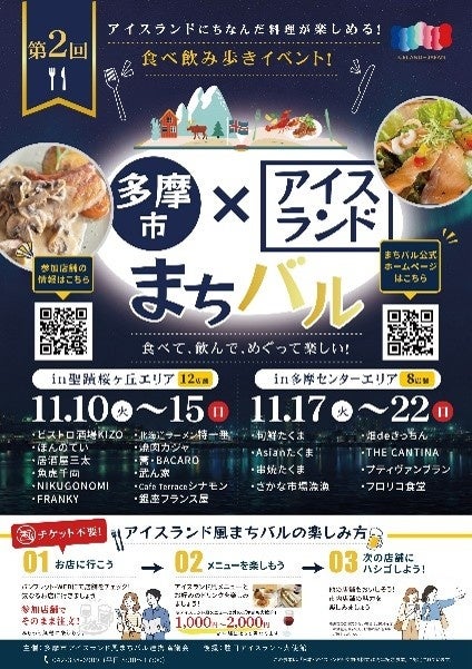 第2回「多摩市アイスランド風まちバル」11月開催