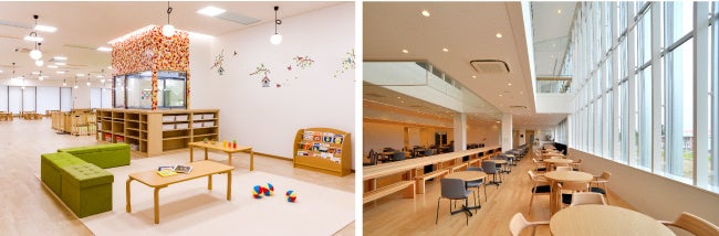 札幌センター「Polaris_Sapporo®」敷地内の大規模企業主導型保育園／山形センター「やまがたワークプレイス」社員専用カフェテリア