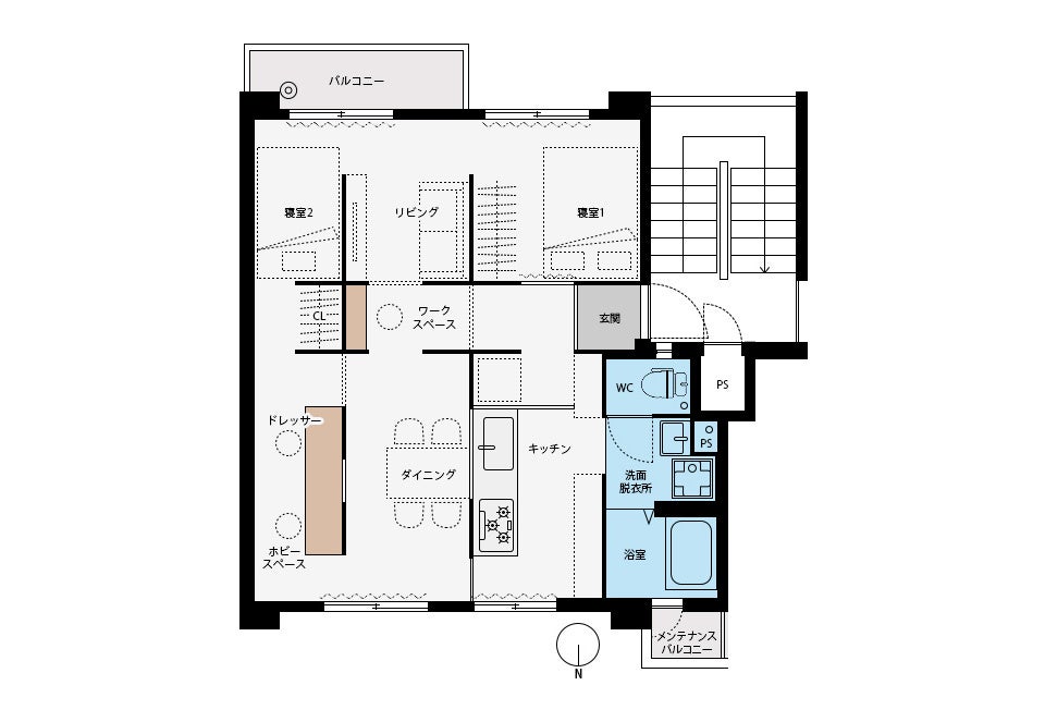 『リノベ４５』家族の繋がりをみつける　間取り図面