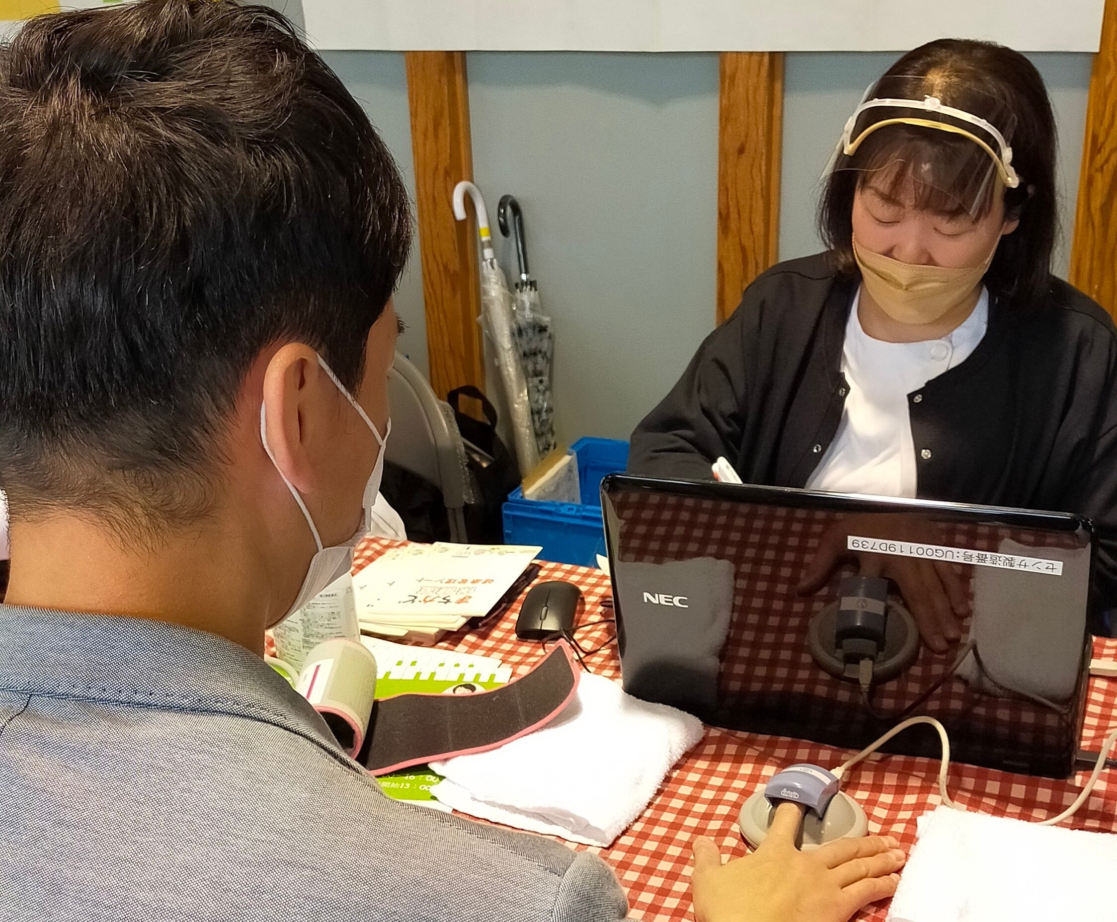 過去開催時の健康チェックの様子