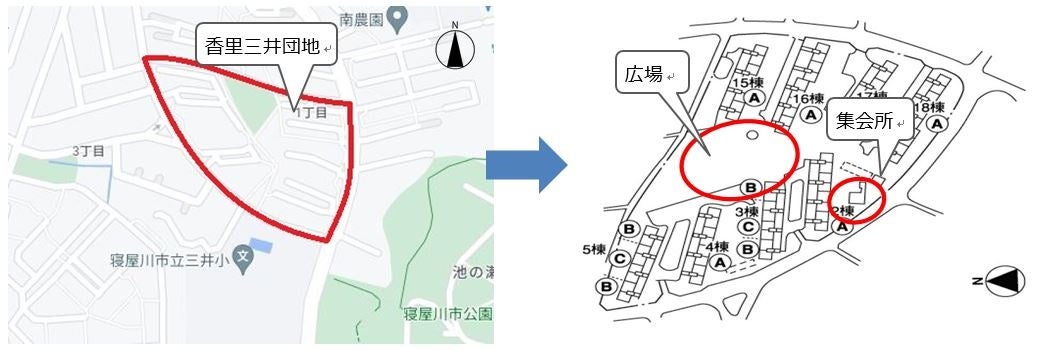 香里三井団地地図