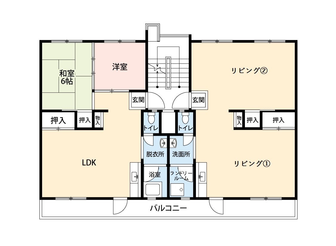 「ニコイチeco」間取図(茶山台B団地)