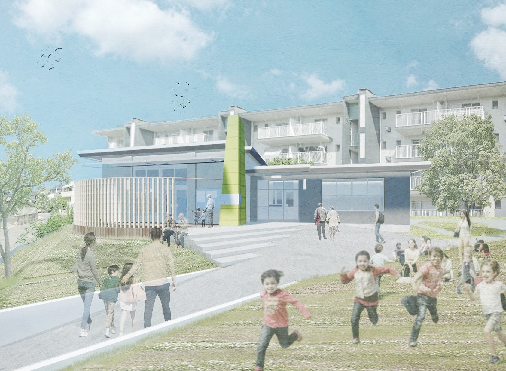 香里三井団地『ニコニコのデザイン』プロジェクト住民と建築学生がともにつくる、団地の新たな交流拠点が完成！