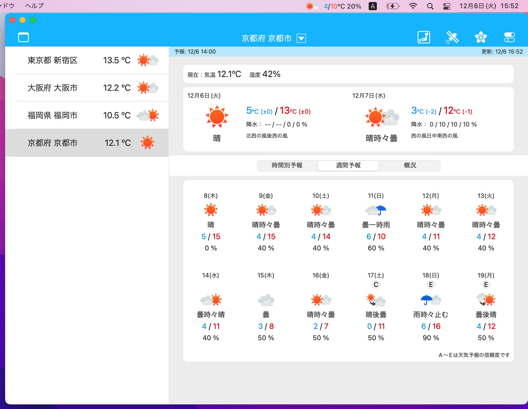 最長2週間先までの天気予報表示に対応した天気予報 アプリ そら案内 Ios版 Macos版 Android版 公開のお知らせ 株式会社そらかぜのプレスリリース 最長2週間先までの天気予報表示に対応した天気予報 アプリ そら案内 Ios版 Macos版 Android版 公開のお知らせ 株式会社そらかぜのプレスリリース