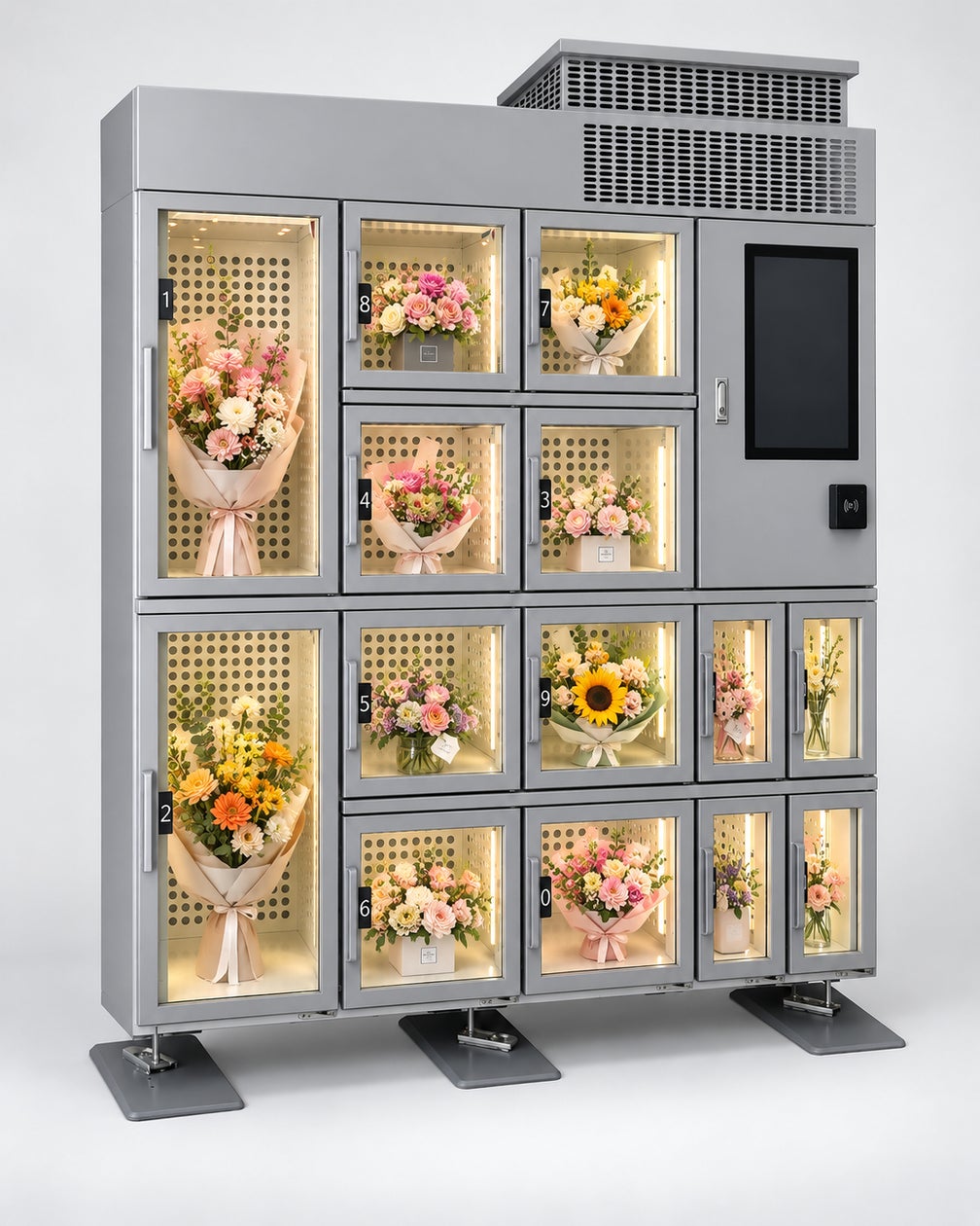 熊本・西銀座通りに最新型「お花の自販機」が登場! 時間にも買い方にも縛られない、新しい花の購入スタイルを提案