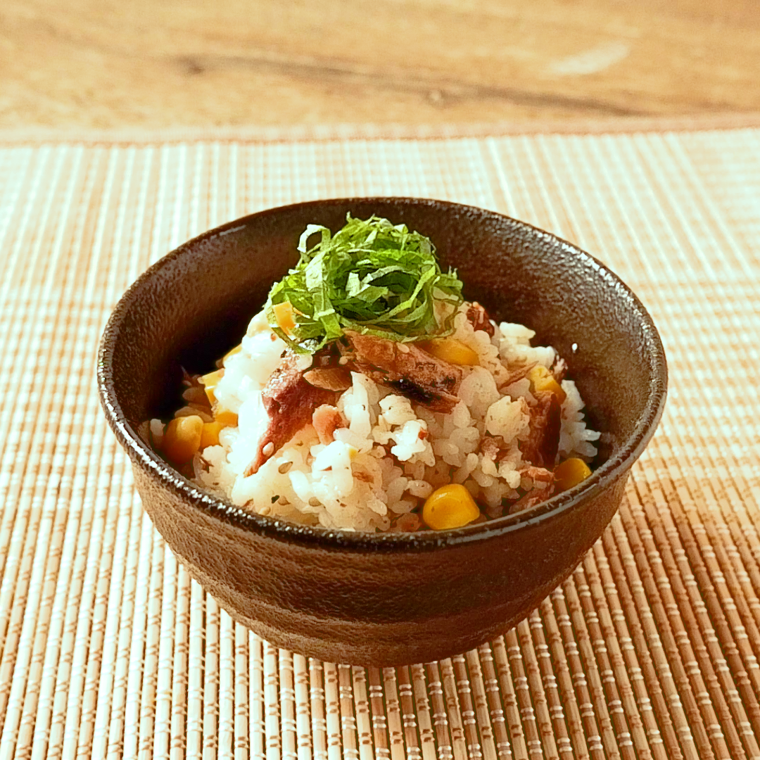 さんまとコーンの混ぜごはん