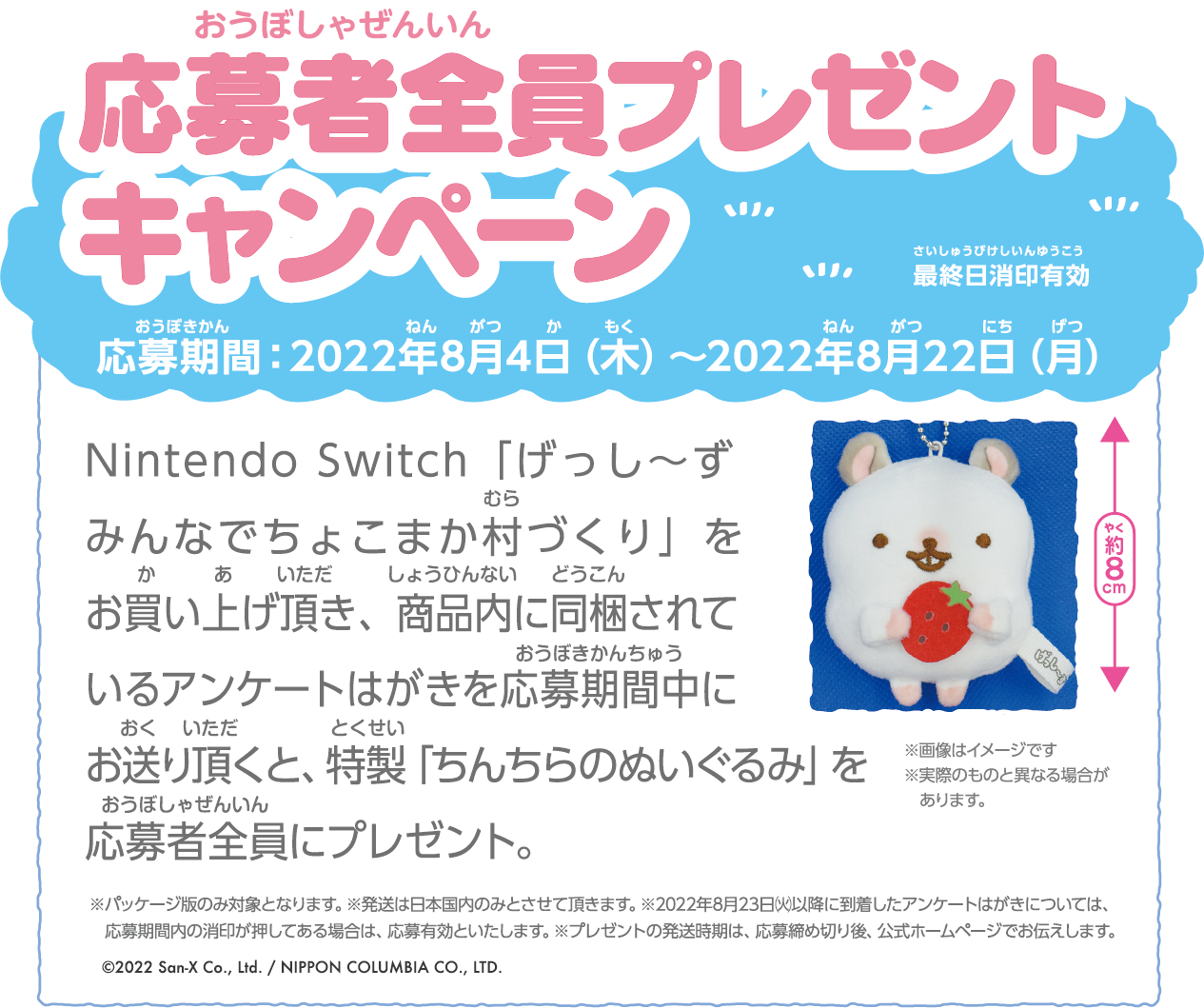 サンエックス＆日本コロムビア共同制作のキャラクターげっし～ずの新作