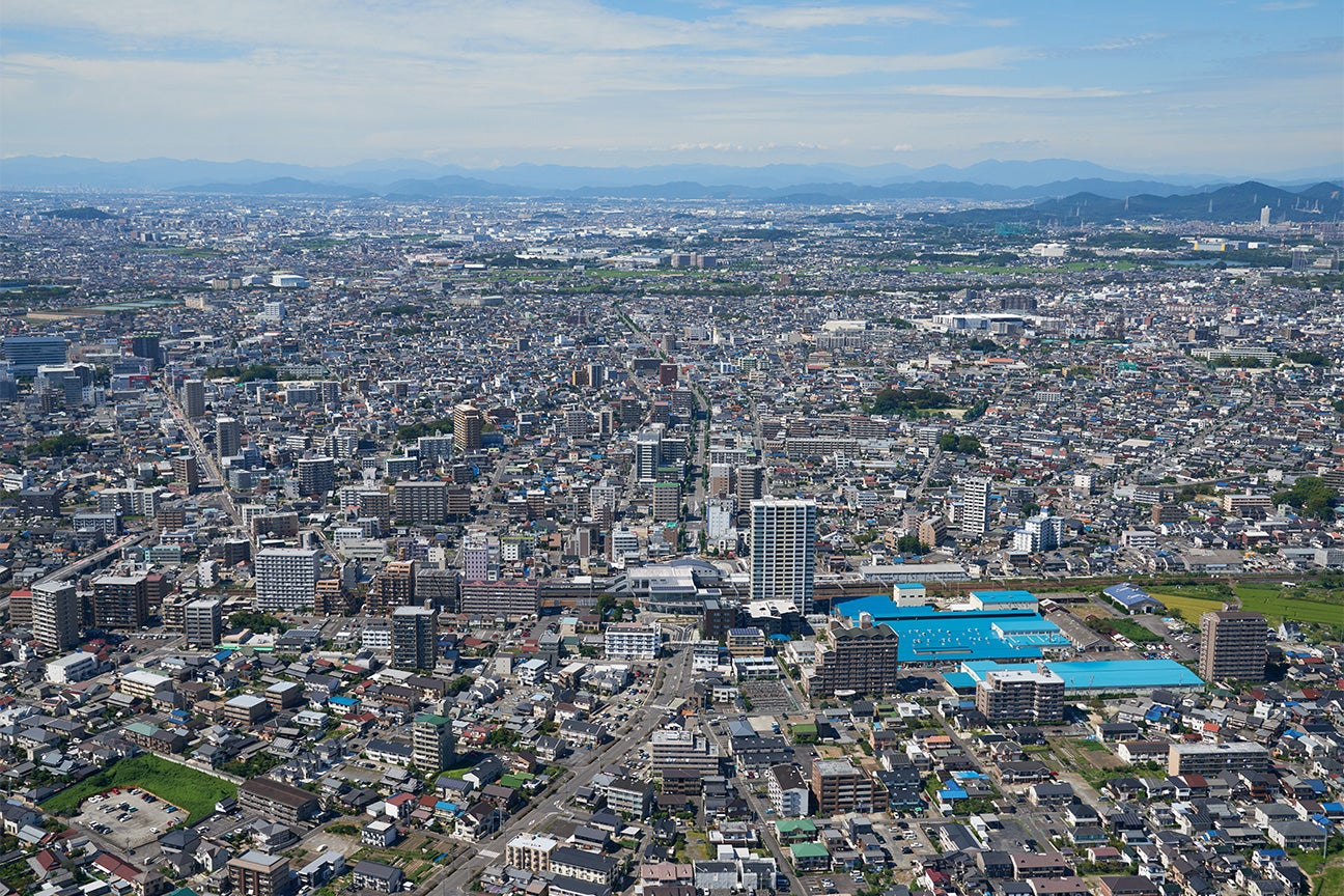 空から見た春日井市