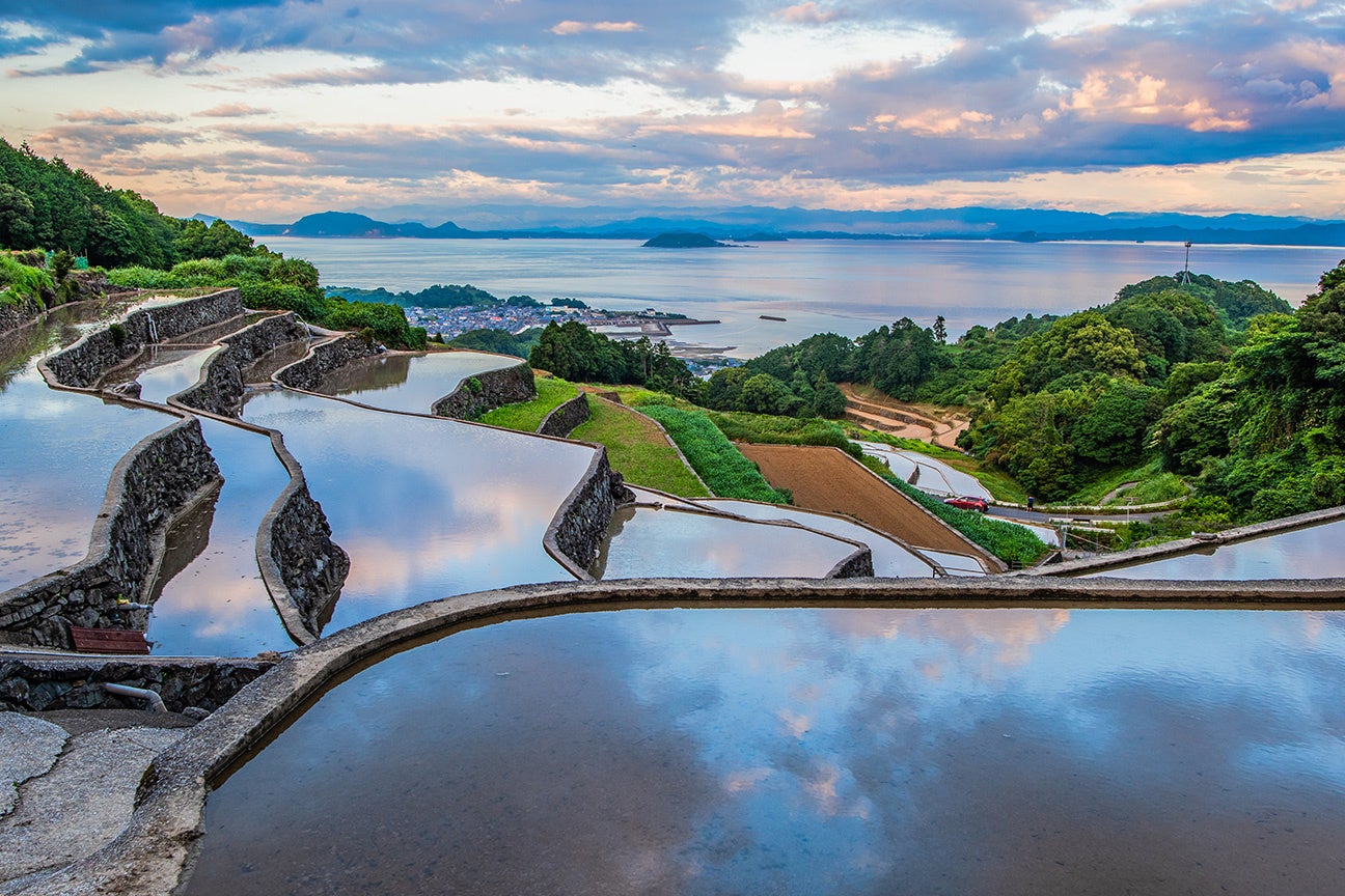 日本の棚田100選にも選ばれている「谷水棚田」