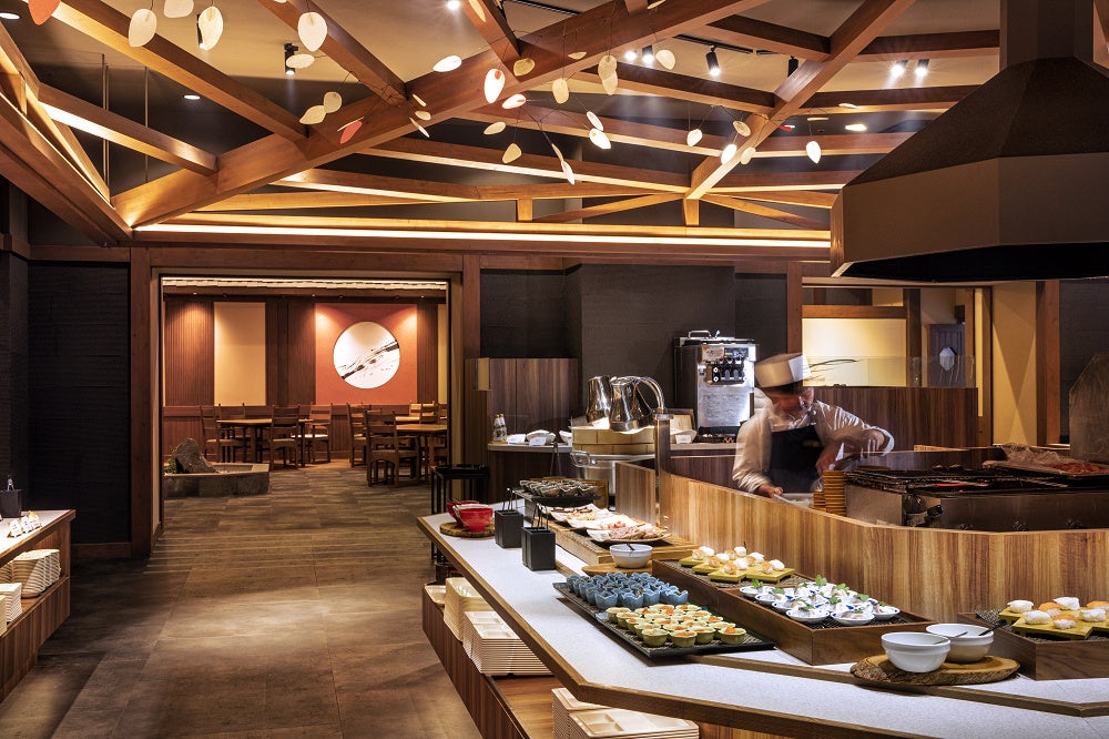 朝食会場　山の料理茶屋「早紅葉」