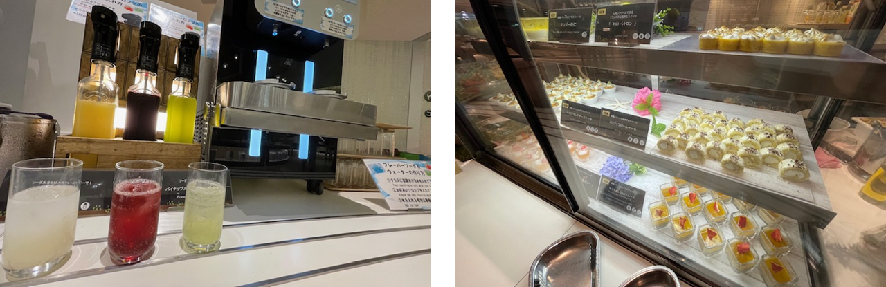 新しく追加したフレーバーソーダや専属パティシエによるデザートも