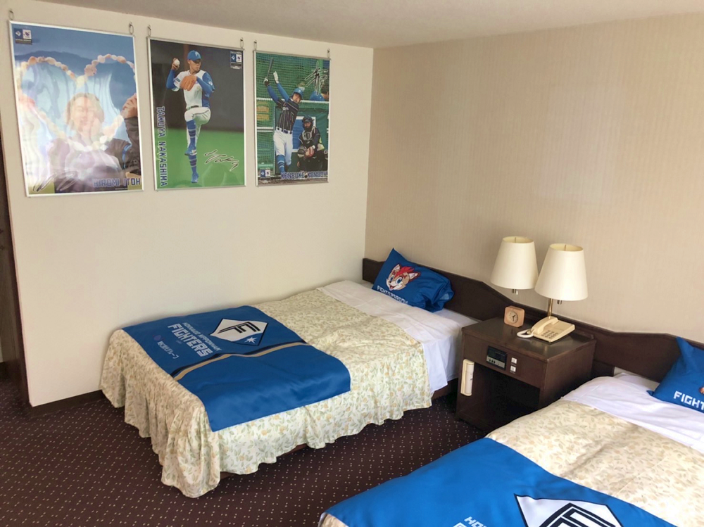 選手の写真が飾られています