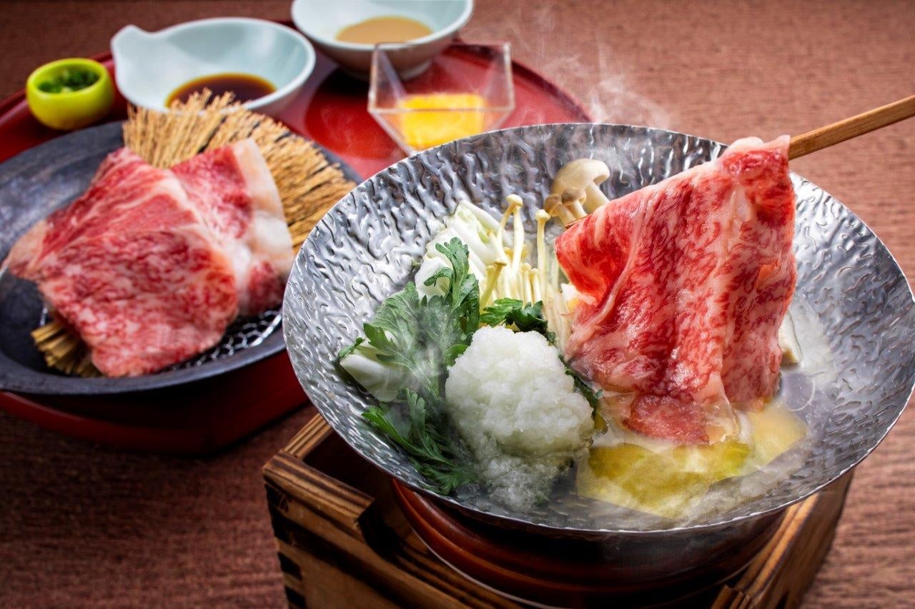 会席のメインの「お肉料理」はしゃぶしゃぶで