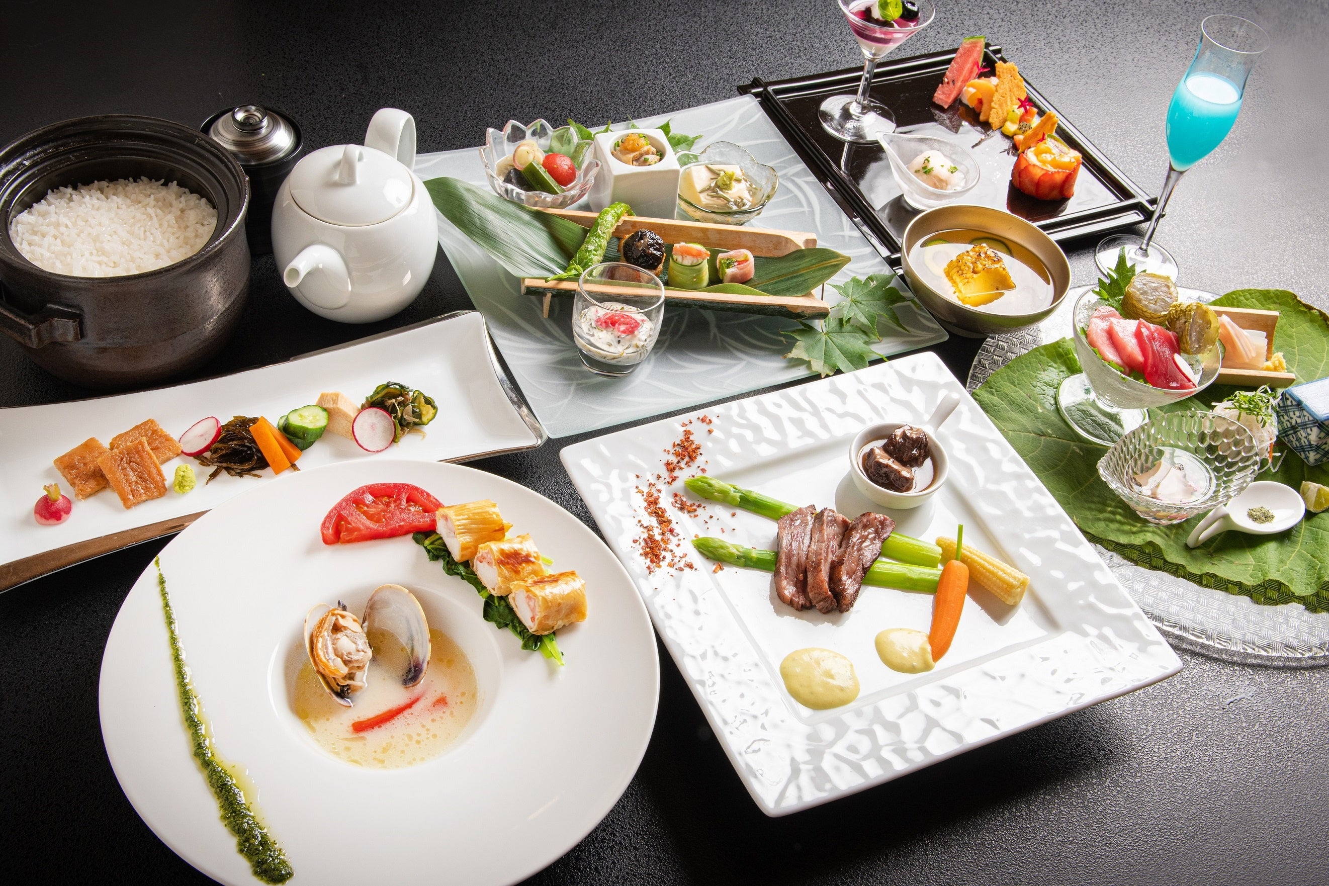 夕食（和洋創作会席）一例