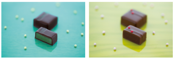 左から、熊笹（長野県）、りんご（青森県）