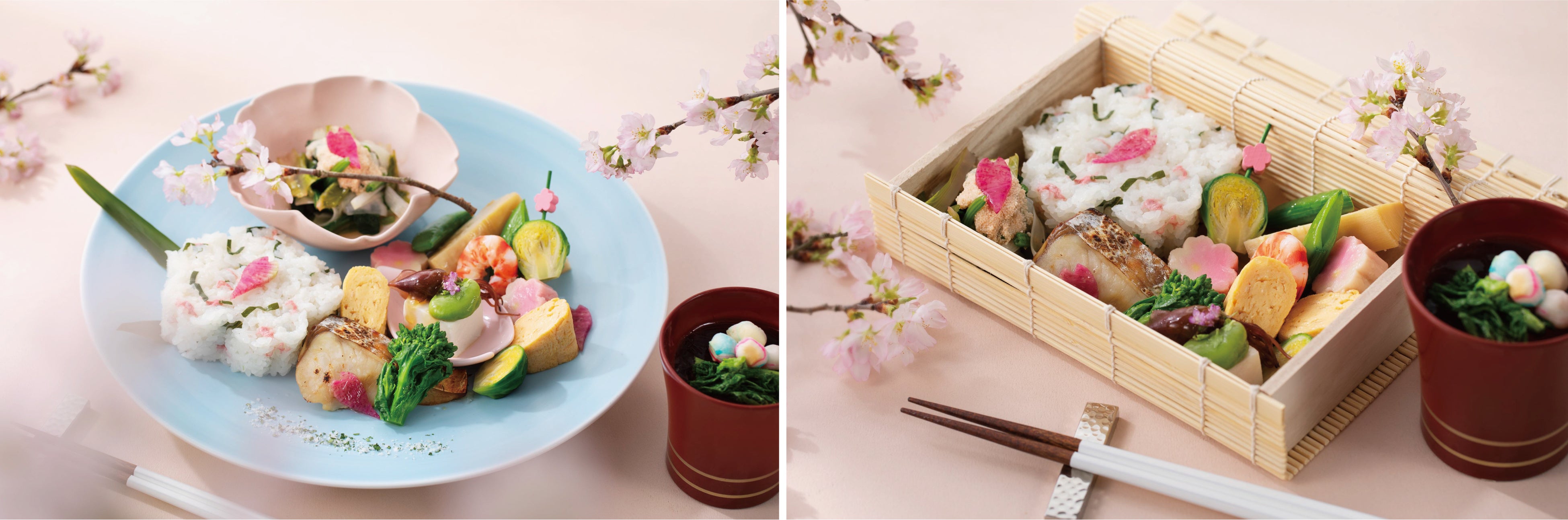 （左）店内飲食時イメージ ／ （右）テイクアウトイメージ