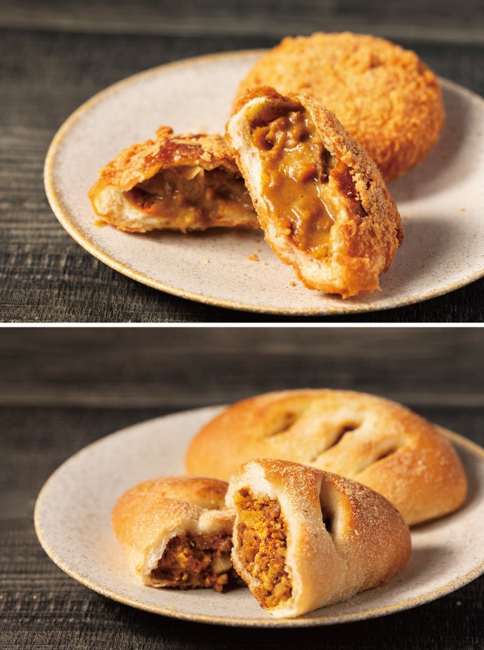 ※(上) 揚げたて！金曜日の金時カレーパン／(下) 蓮根キーマカレーパン／写真はイメージです