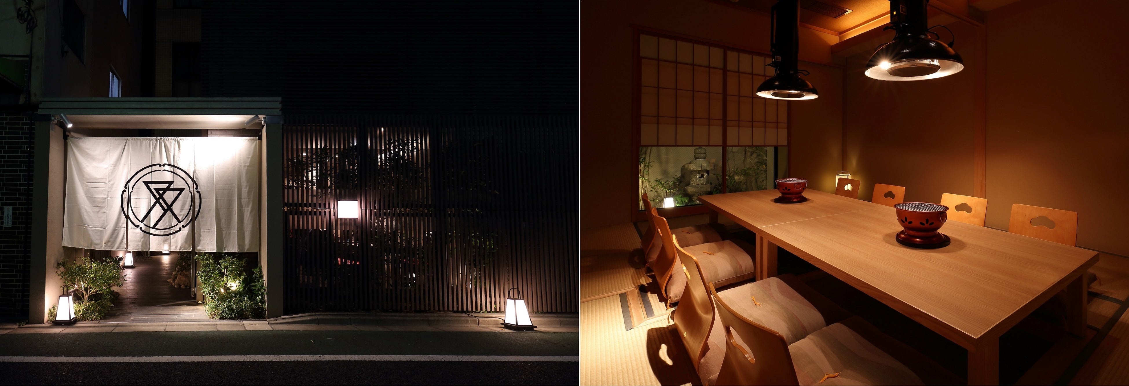 肉亭ふたご iki 本郷三丁目店外観、内観