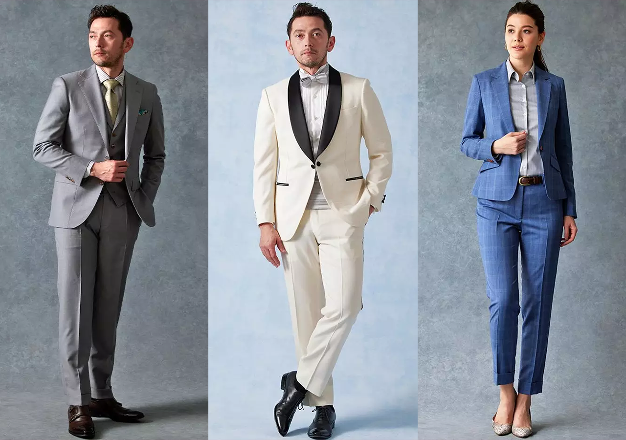 【美品】銀座グローバルスタイル　ツーパンツスーツ 3つの中から選べる豪華特典プレゼント！】オーダースーツ専門店