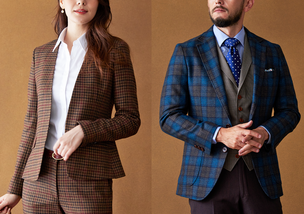 【最終値下】オーダースーツ/ハリスツイード/Harris Tweed 無二の存在感】HARRIS TWEED (ハリスツイード) 3Pオーダースーツ