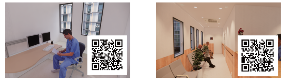 ■左：医療スタッフ目線（院内従事イメージ）　右：患者目線（院内利用イメージ）