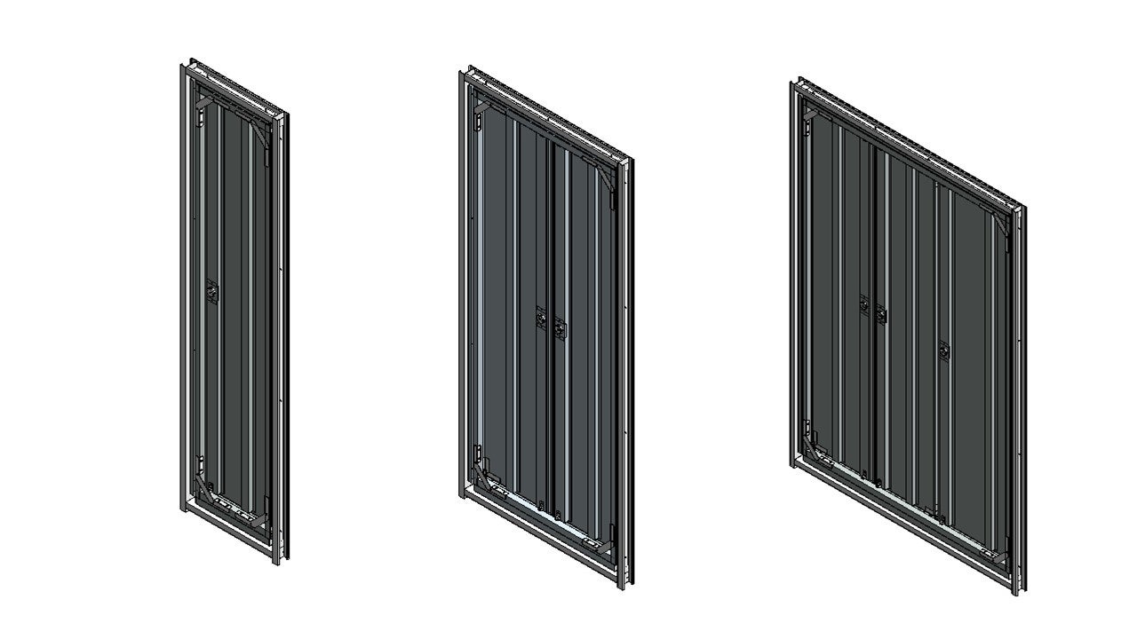■アイコモンのBIMオブジェクト_左から片開き、両開き、三枚建て