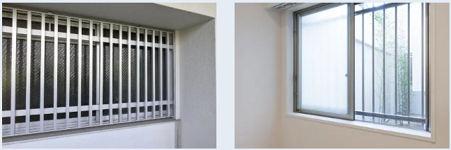 窓サッシ改修にあわせて、アルミ面格子を新規設置し防犯性能アップ
