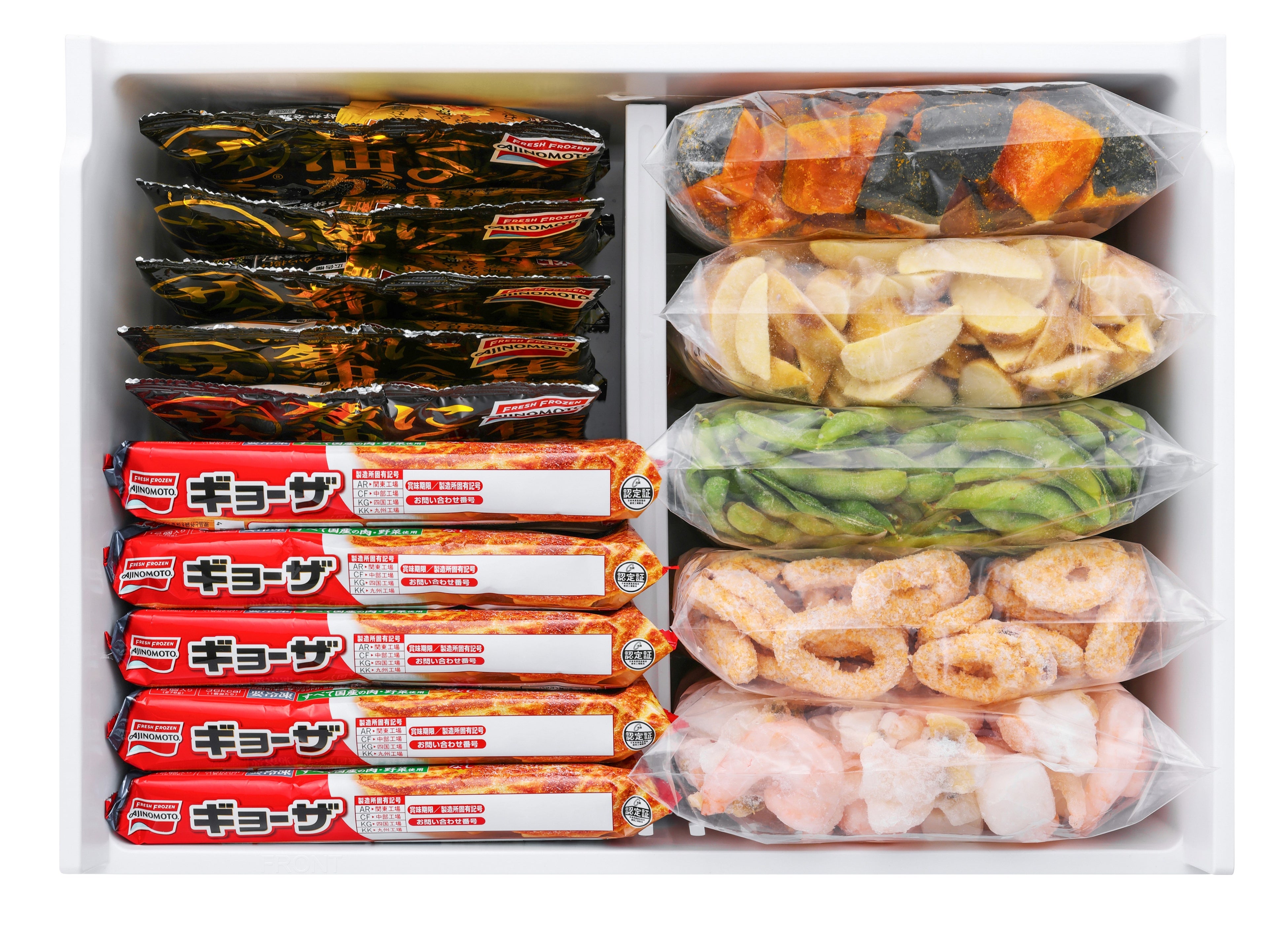 上段冷凍室の仕切り（中央設置時）