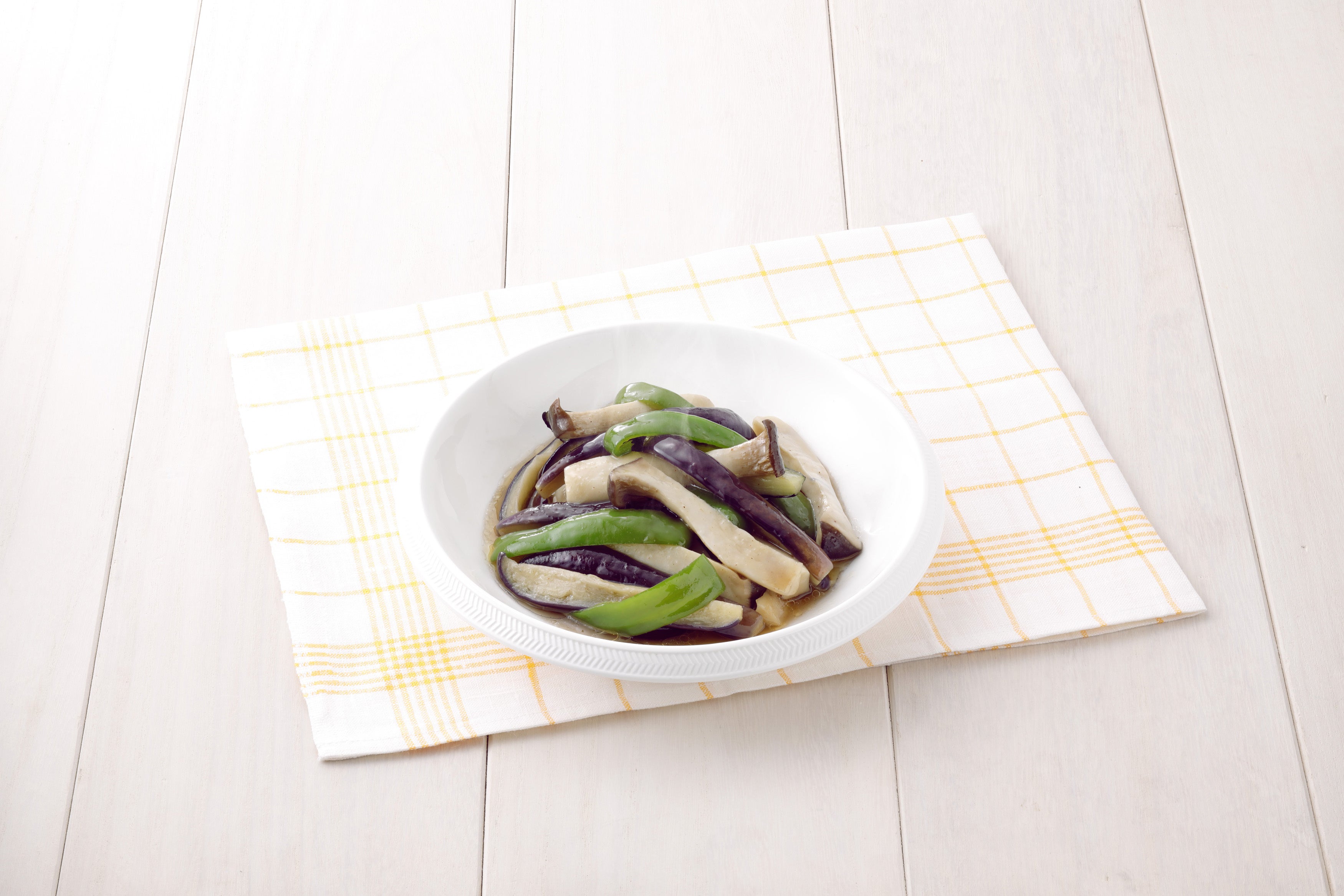 なす、ピーマン、エリンギ使用