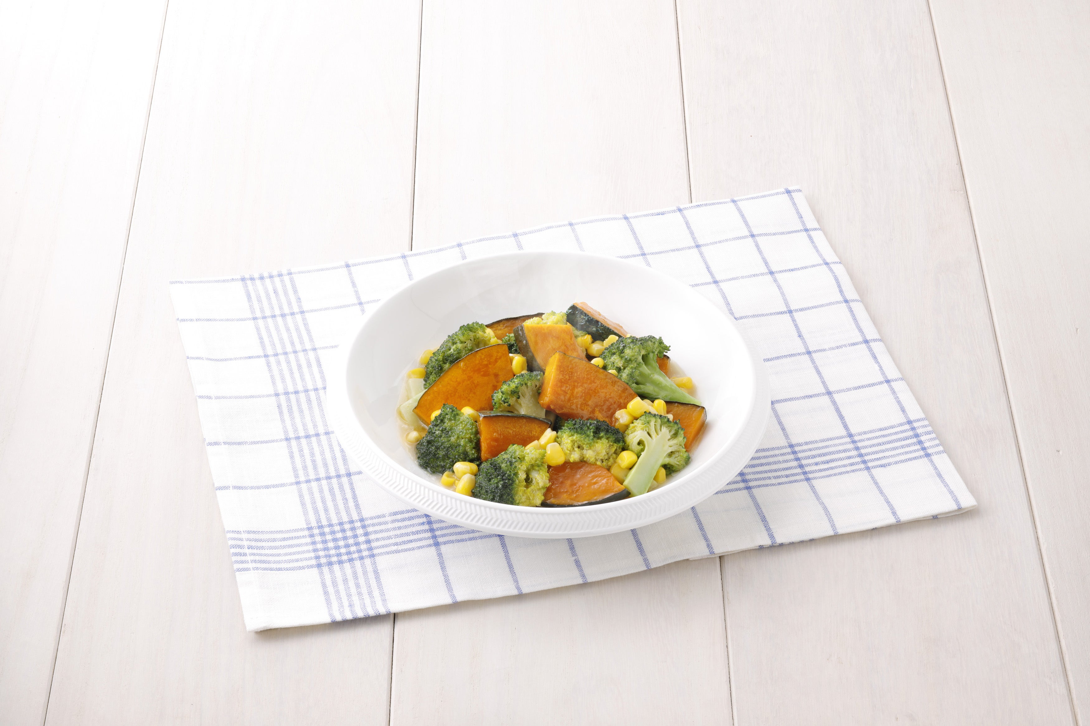 ブロッコリー、かぼちゃ、コーン使用