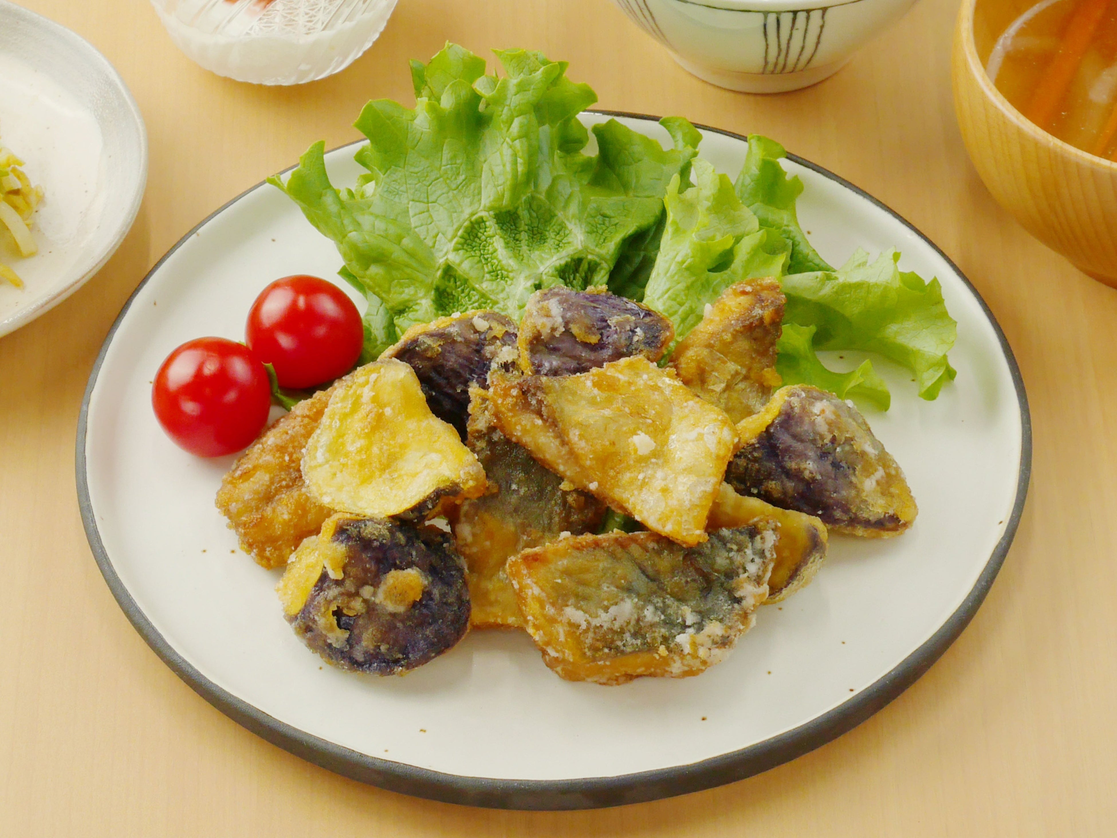 黄金の味でサバとナスのからあげ