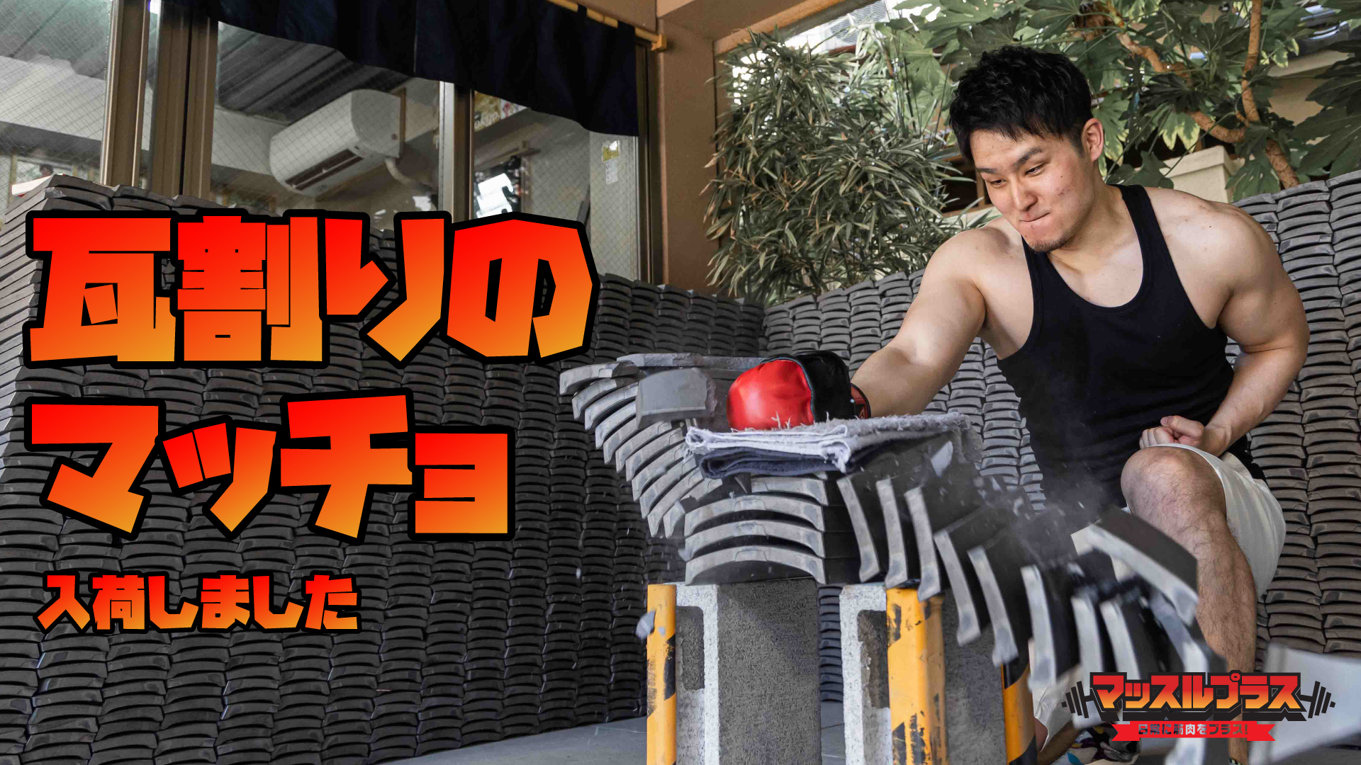 Youtuberの聖地 瓦割りカワラナ 浅草 とマッスルプラスが異色のコラボ 新作マッチョフリー素材 瓦割りのマッチョ を入荷しました 株式会社スマイルアカデミーのプレスリリース