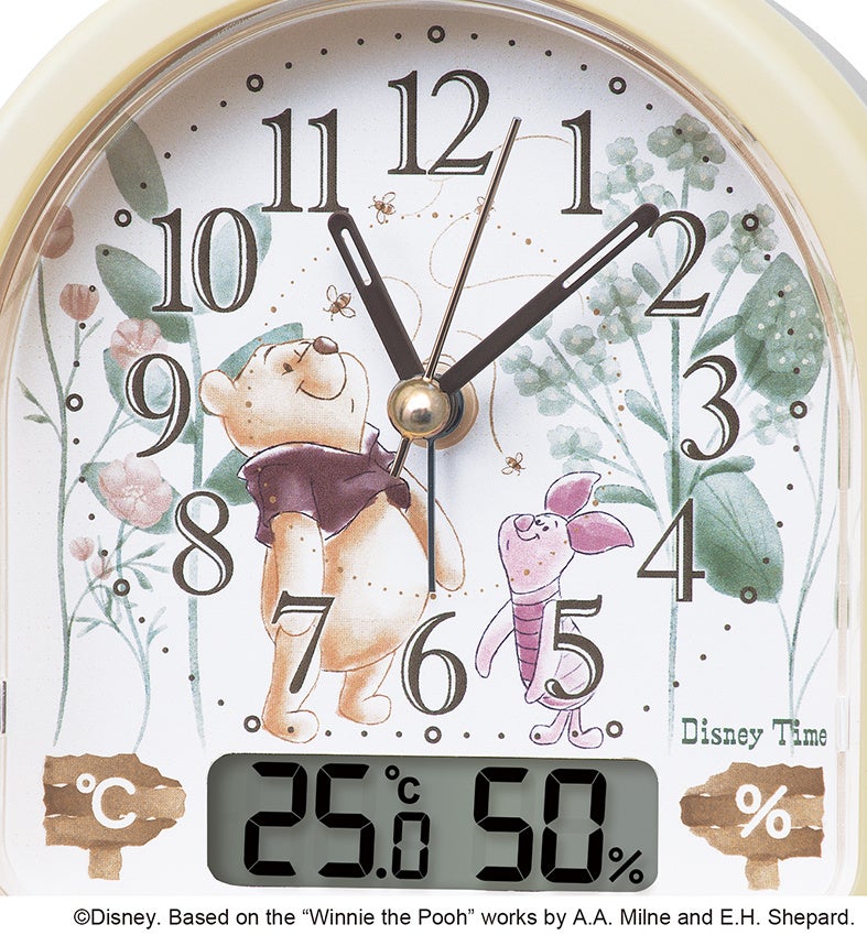 温度湿度表示部分と時計部分