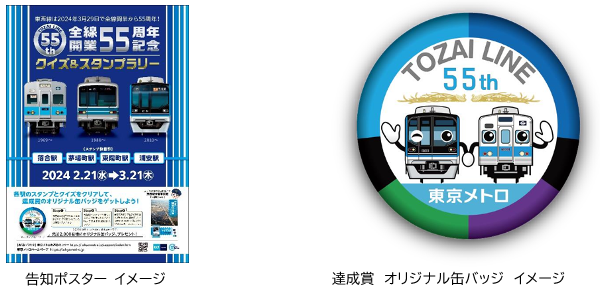 東西線全線開業55周年記念クイズ＆スタンプラリーを実施します