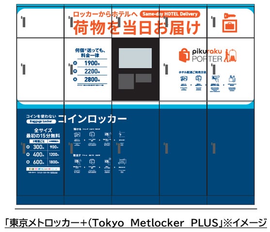 事前予約機能・ホテル配送サービスを搭載した新機能ロッカー「東京 事前予約機能・ホテル配送サービスを搭載した新機能ロッカー「東京