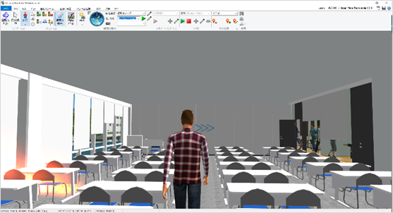 UC-win／Roadによるアバターを用いた避難誘導シミュレーション