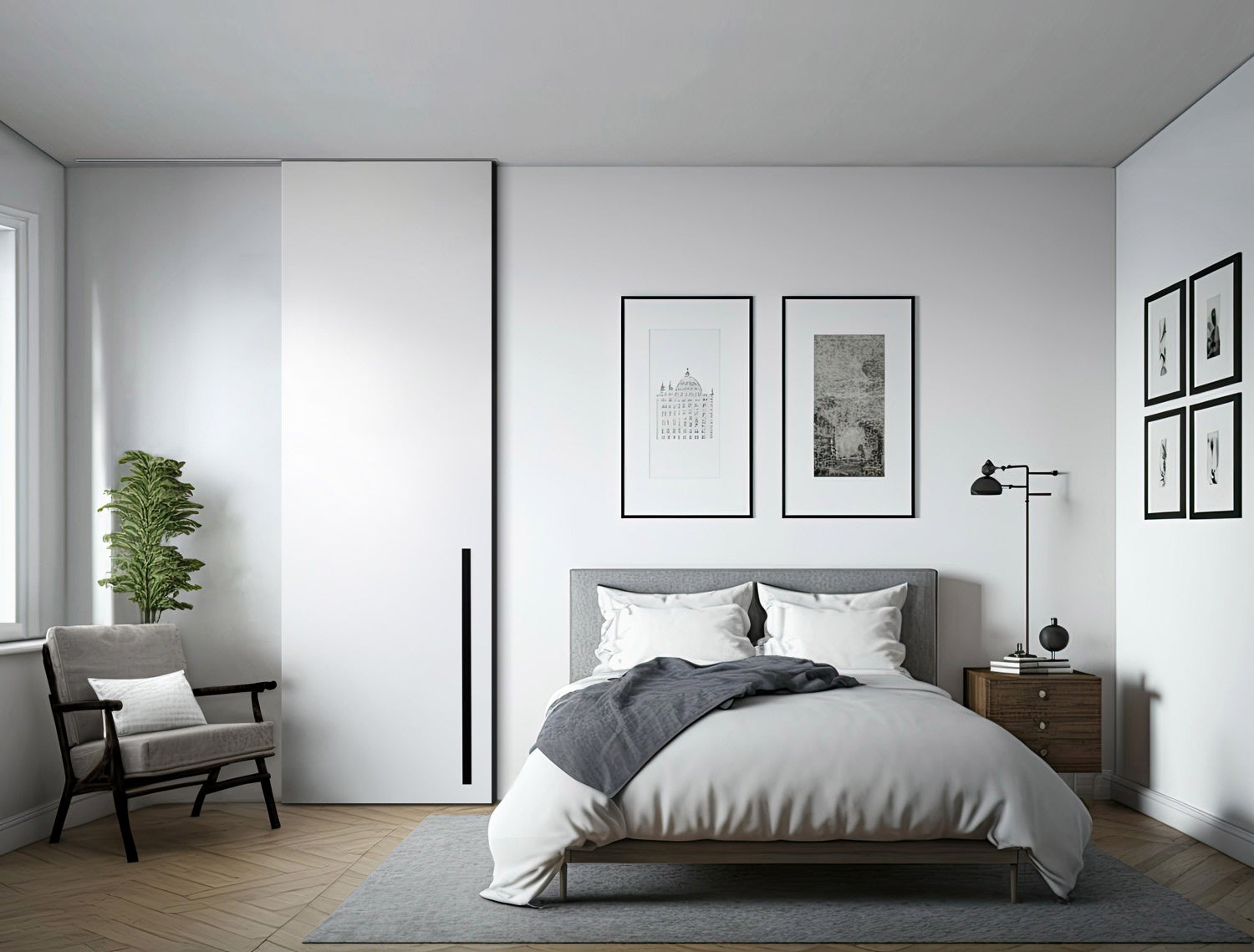 モノトーンカラーのインテリアドア