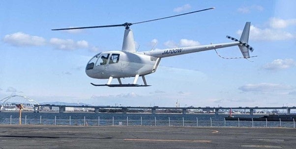 図.3 空飛ぶクルマ（を模したヘリコプター）：運航 小川航空株式会社