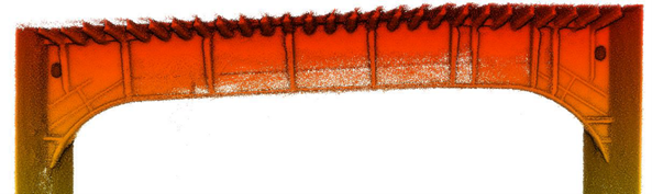 タンク上部の3次元点群データ