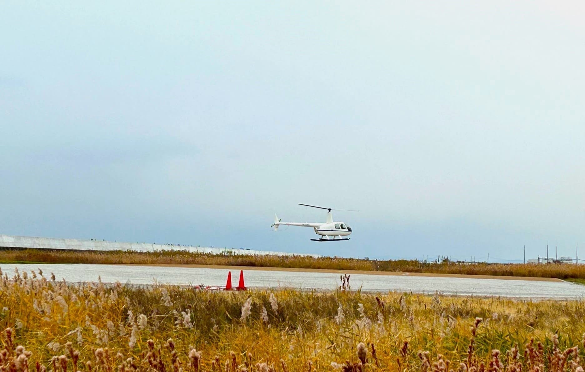 図6：ヘリコプターが着陸する様子